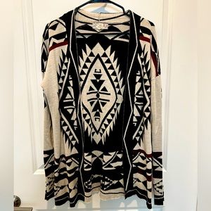 Tribal Print Cardigan Sweater